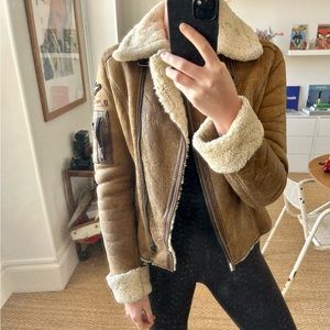 Vintage Aeornautica Shearling and Leather Biker/ Bomber Jacket